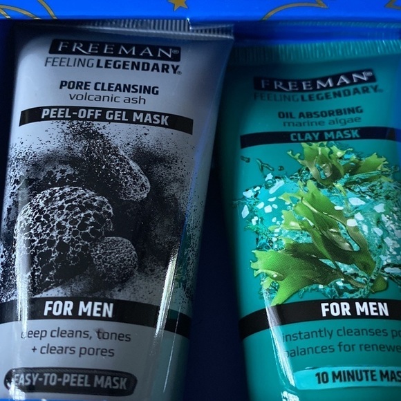 Freeman gift set mens  mask kit set peel off gel and clay mask‎ pore cleanser - Picture 3 of 5
